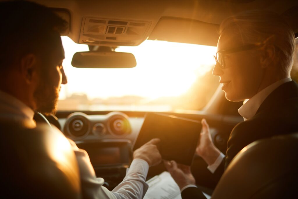 Business people sitting in the car